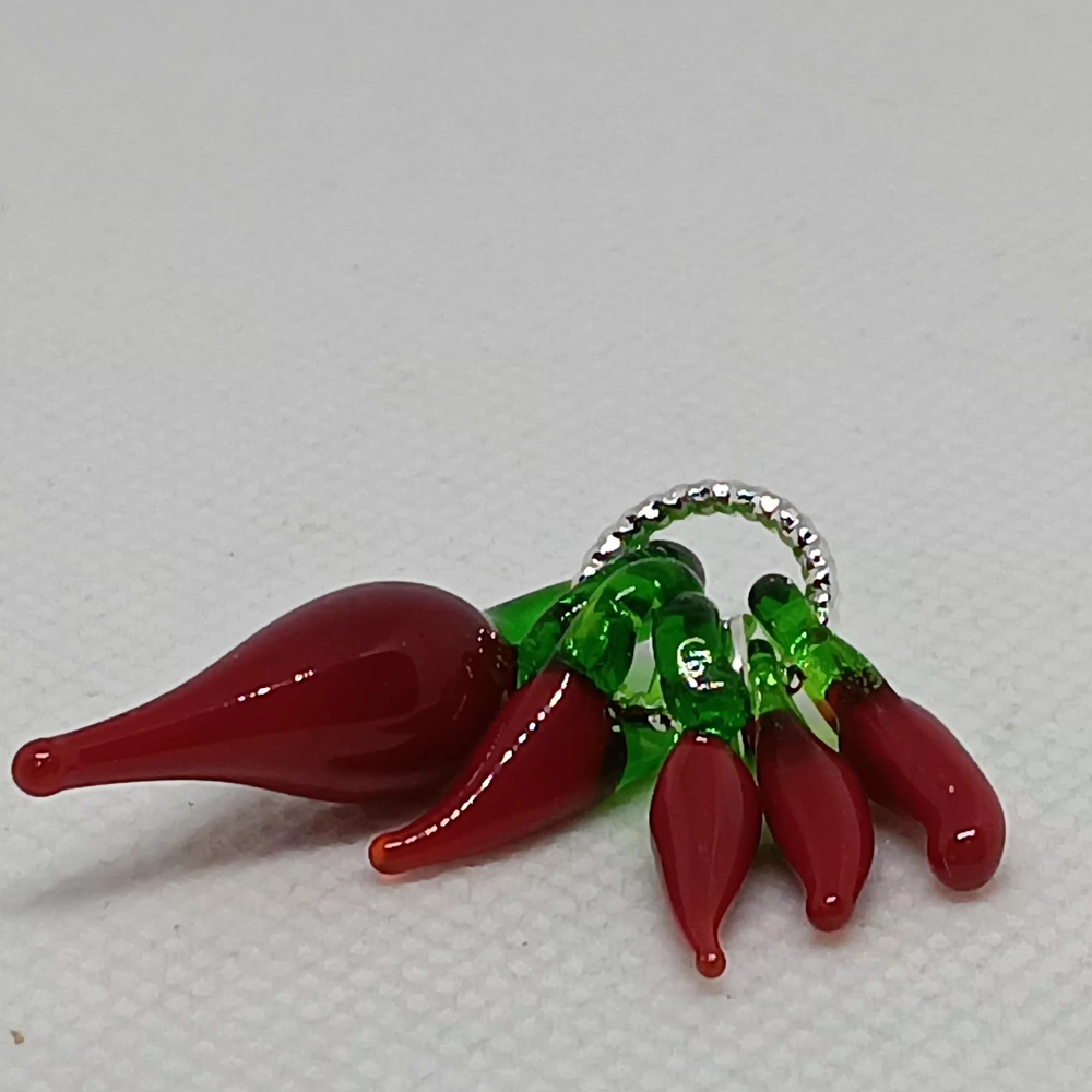 Vintage Glass "Red Peppers" Pendant